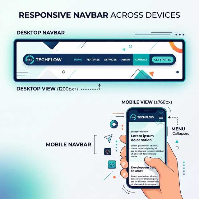 Адаптивная навигационная панель Bootstrap (Navbar)